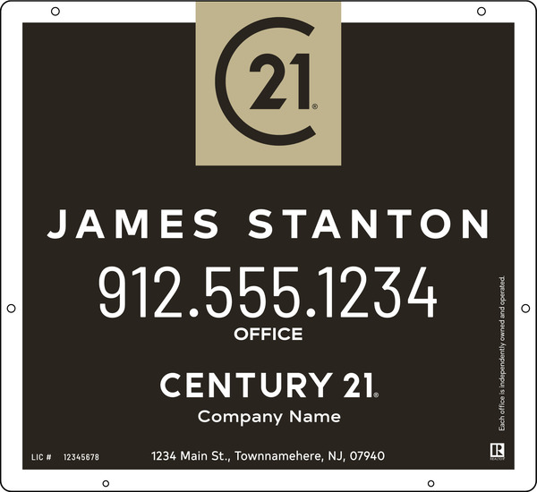 Hanging Agent Centric Sign Panel, 22"H X 24"W, 3mm Aluminum Composite