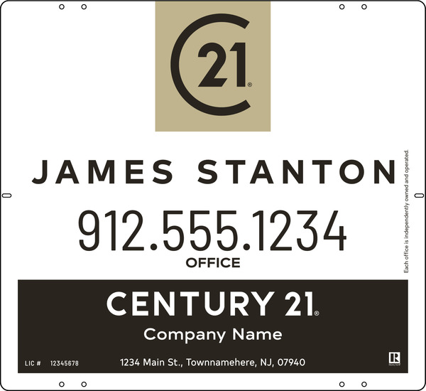 Agent Centric Sign Panel, 22"H X 24"W, 3mm Aluminum Composite