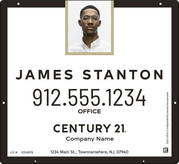 Hanging Agent Photo Centric Sign Panel, 22"H X 24"W, Steel