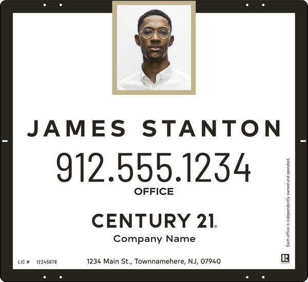 Agent Photo Centric Sign Panel, 22"H X 24"W, 3mm Aluminum Composite