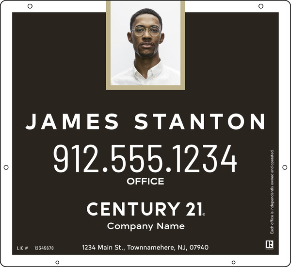 Hanging Agent Photo Centric Sign Panel, 22"H X 24"W, 3mm Aluminum Composite