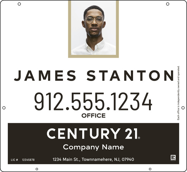 Hanging Agent Photo Centric Sign Panel, 22"H X 24"W, Steel