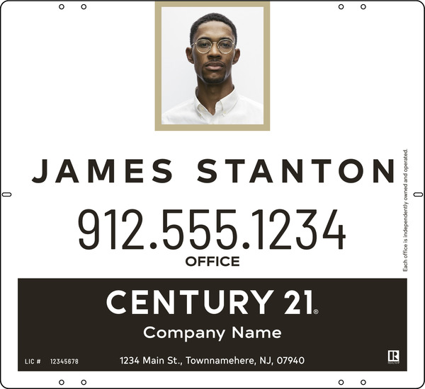 Agent Photo Centric Sign Panel, 22"H X 24"W, 3mm Aluminum Composite