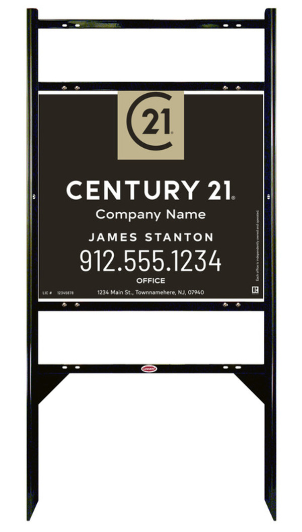 Angle Iron Frame With Two Rider Insets And Office Sign Panel Unit, 22"H X 24"W