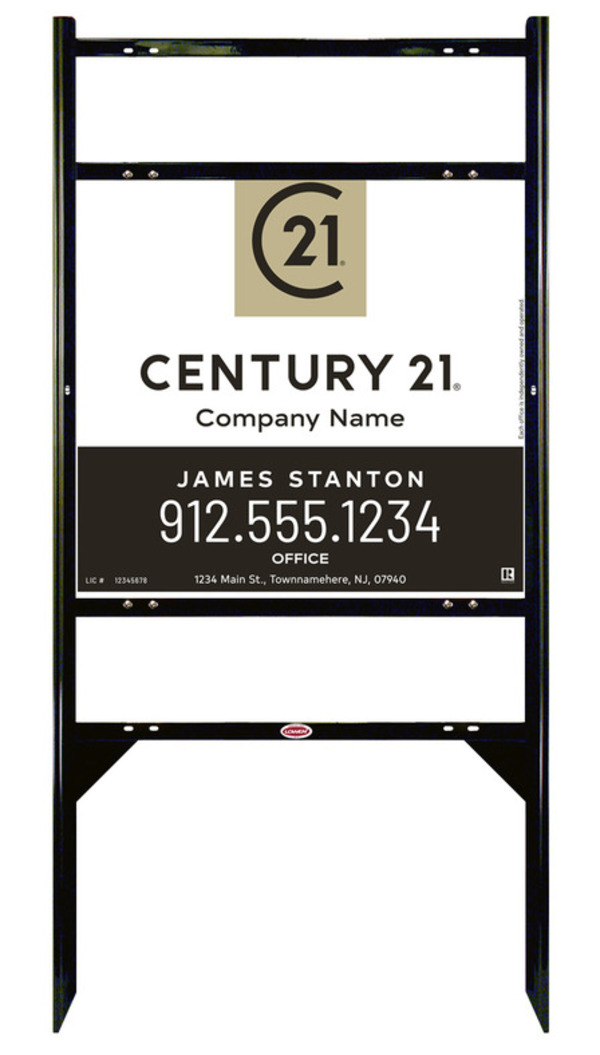 Angle Iron Frame With Two Rider Insets And Office Sign Panel Unit, 22"H X 24"W