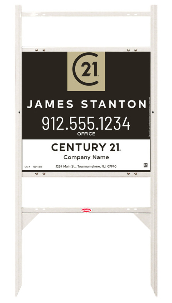 Angle Iron Frame With Two Rider Inserts And Agent Centric Sign Panel Unit, 22"H X 24"W
