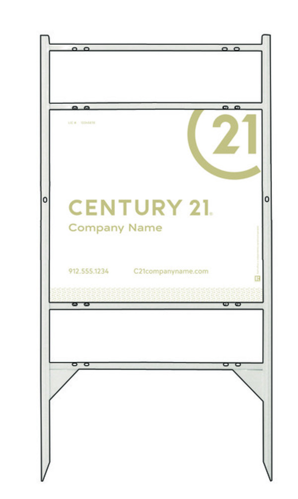 Angle Iron Frame With Two Rider Inserts And Sign Panel Unit, 22"H X 24"W