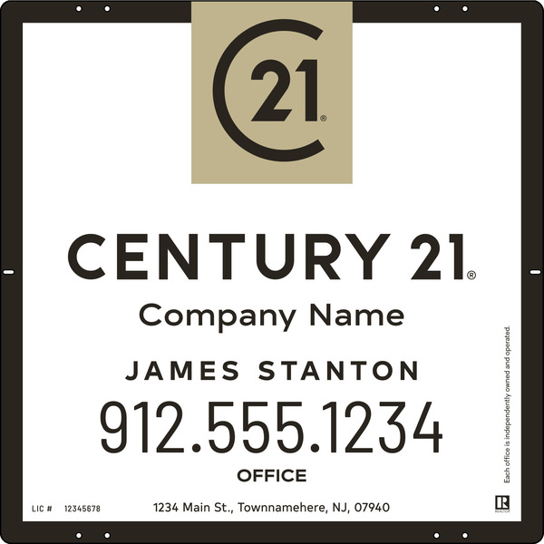 Reflective Agent Sign Panel, 24"H X 24"W, Steel