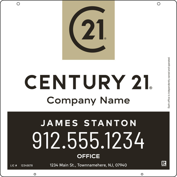 Reflective Agent Hanging Sign Panel, 24"H X 24"W, Steel