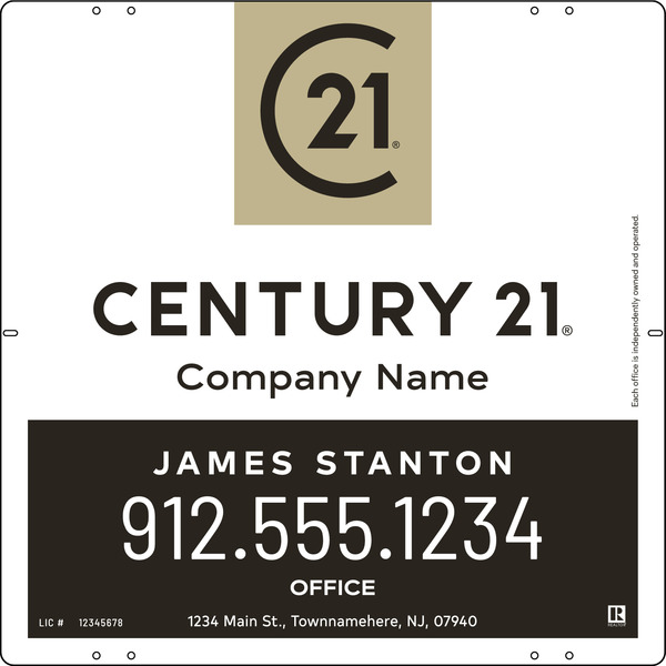 Agent Sign Panel, 24"H X 24"W, .040 Aluminum
