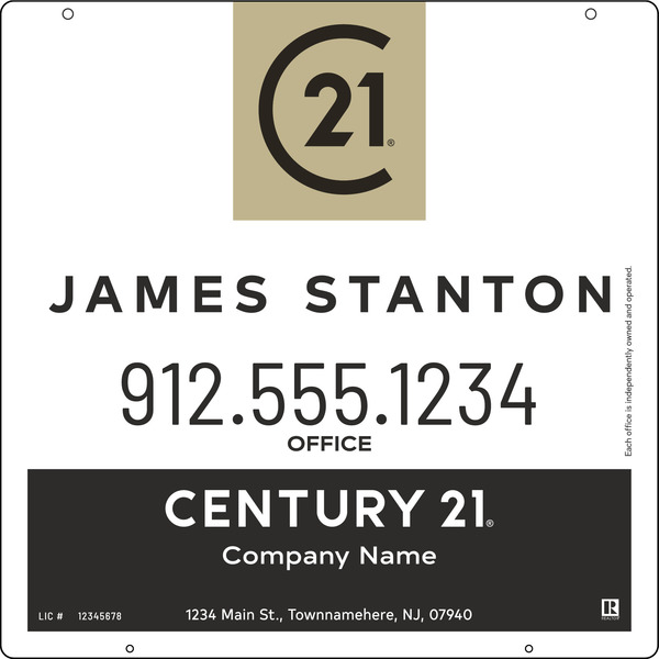 Hanging Agent Centric Sign Panel, 24"H X 24"W, Steel