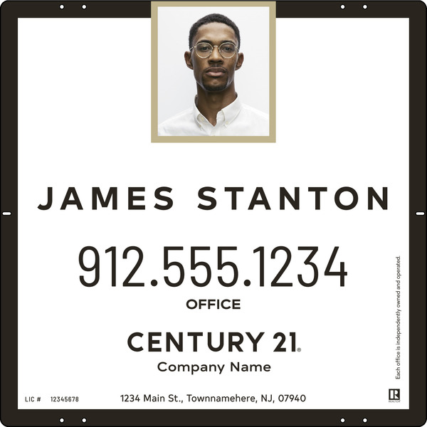 Agent Photo Centric Sign Panel, 24"H X 24W, Steel