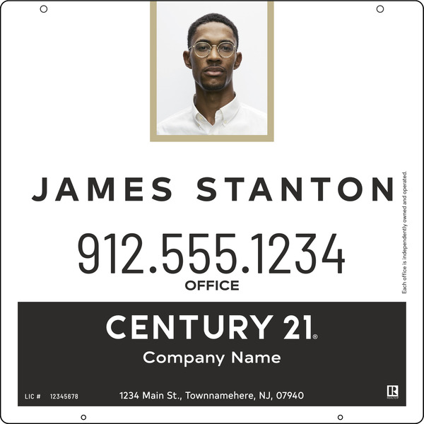 Hanging Agent Photo Centric Sign Panel, 24"H X 24"W, Steel