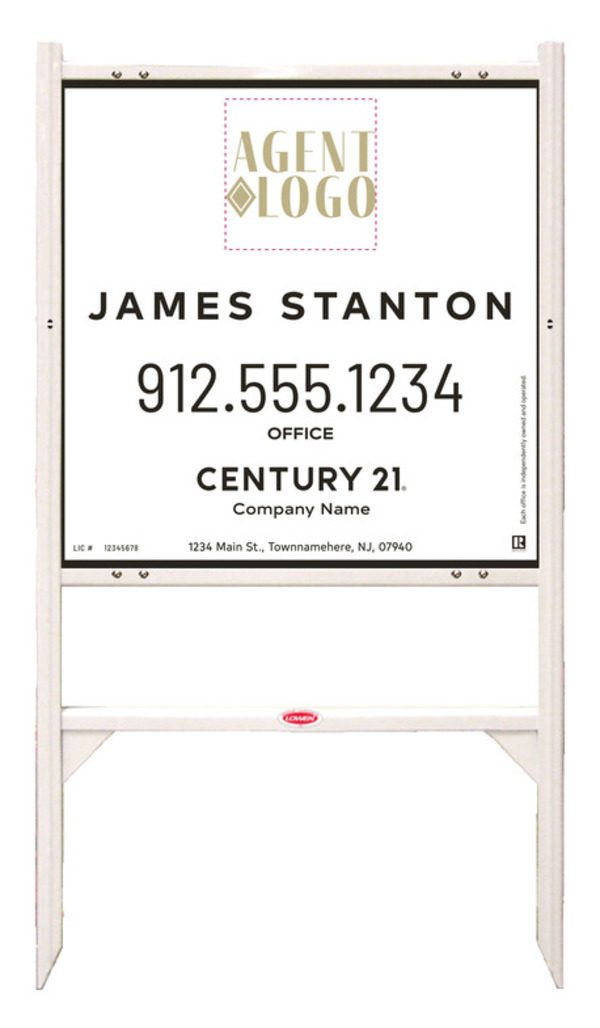 Angle Iron Frame And Agent Logo Centric Sign Panel Unit, 24"H X 24"W