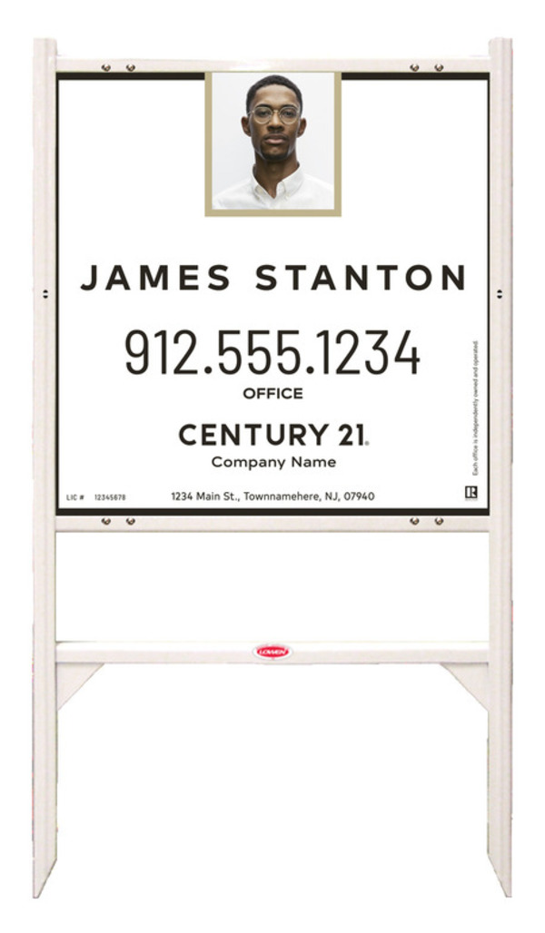 Angle Iron Frame And Agent Photo Centric Sign Panel Unit, 24"H X 24"W