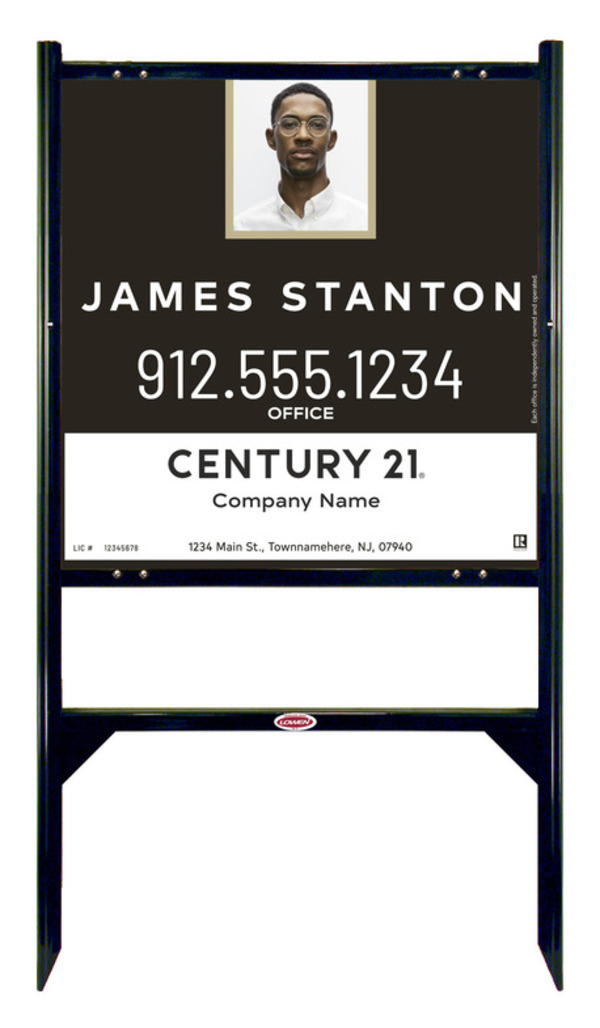 Angle Iron Frame And Agent Photo Centric Sign Panel Unit, 24"H X 24"W