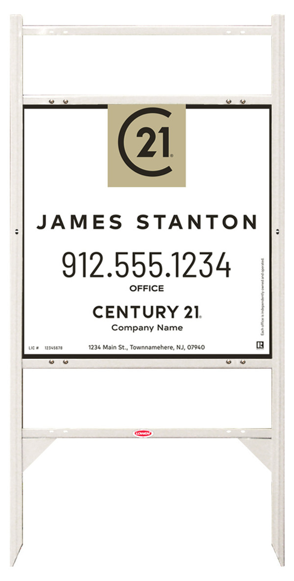 Angle Iron Frame With Two Rider Inserts And Agent Centric Sign Panel Unit, 24"H X 24"W