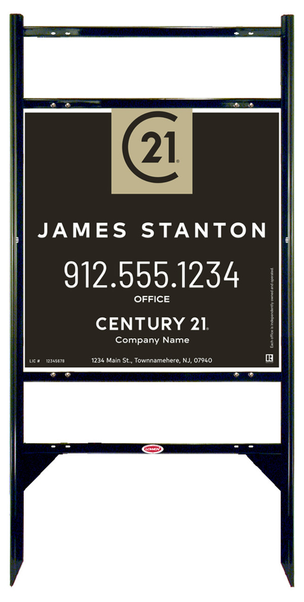Angle Iron Frame With Two Rider Inserts And Agent Centric Sign Panel Unit, 24"H X 24"W