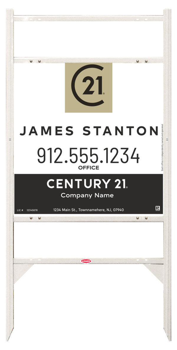 Angle Iron Frame With Two Rider Insets And Agent Centric Sign Panel Unit, 24"H X 24"W