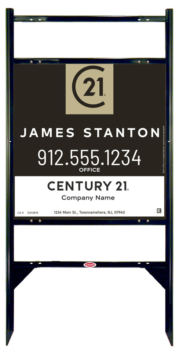 Angle Iron Frame With Two Rider Insets And Agent Centric Sign Panel Unit, 24"H X 24"W