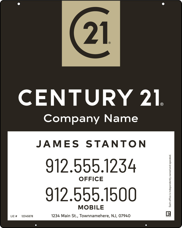 Hanging Agent Sign Panel, 30"H X 24"W, Steel