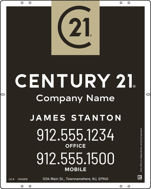 Agent Sign Panel, 30"H X 24W, Steel