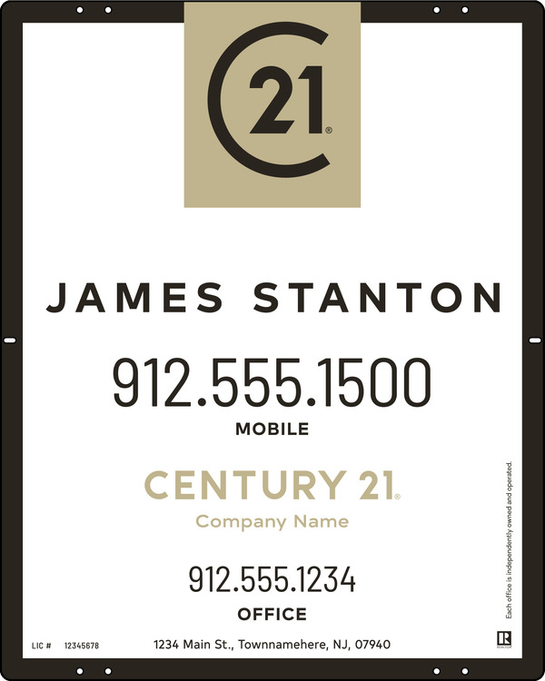 Agent Centric Sign Panel, 30"H X 24"W, .040 Aluminum