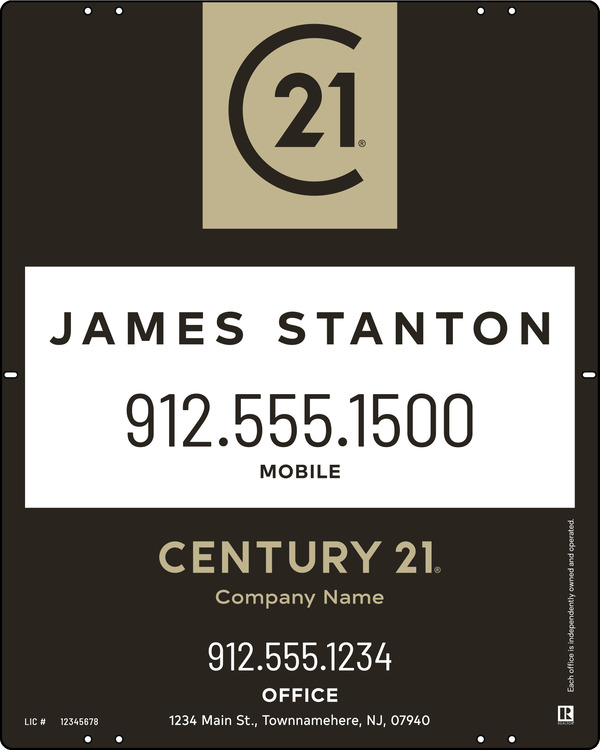 Agent Centric Sign Panel, 30"H X 24"W, 3mm Aluminum Composite