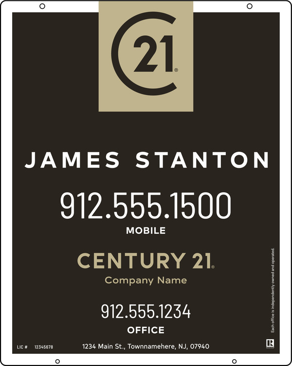 Hanging Agent Centric Sign Panel, 30"H X 24"W, .063 Aluminum