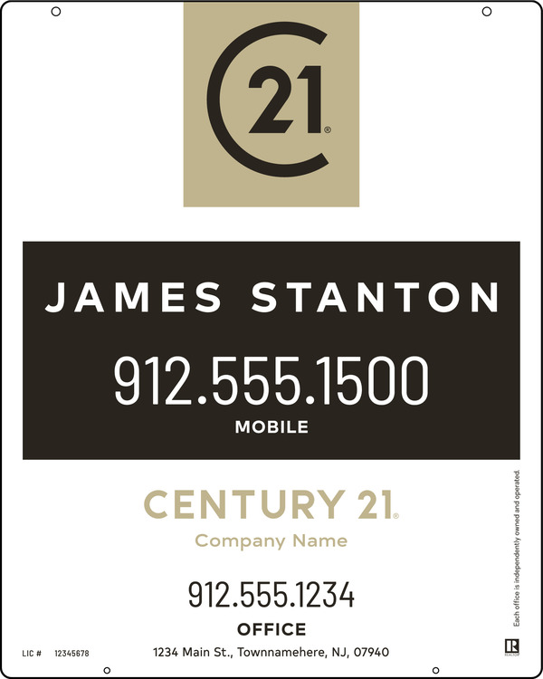 Hanging Agent Centric Sign Panel, 30"H X 24"W, .063 Aluminum