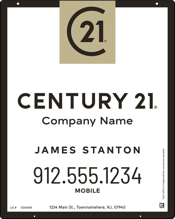 Reflective Hanging Agent Sign Panel, 30"H X 24"W, 3mm Aluminum Composite