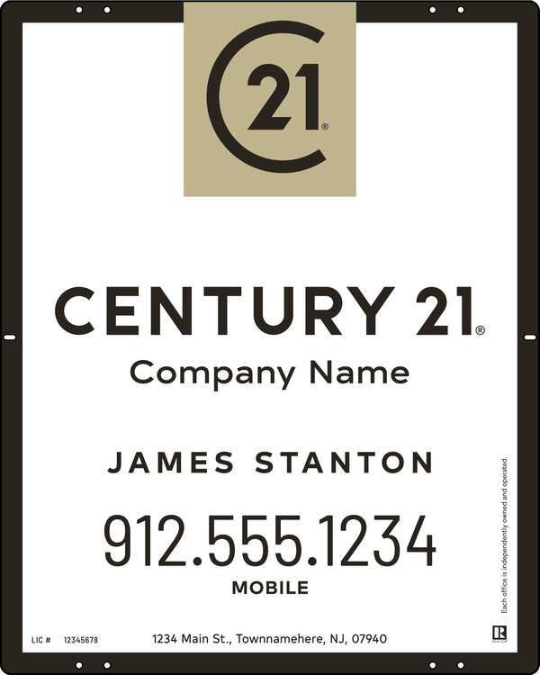 Agent Sign Panel, 30"H X 24W, Steel