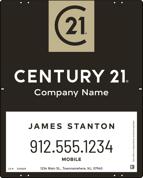 Reflective Agent Sign Panel, 30"H X 24"W, Steel