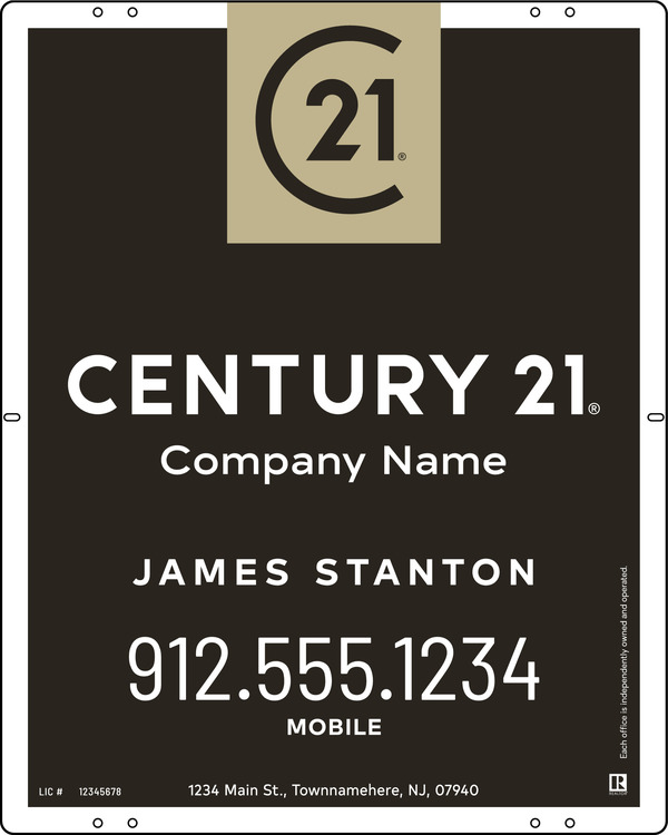 Reflective Agent Sign Panel, 30"H X 24"W, Steel