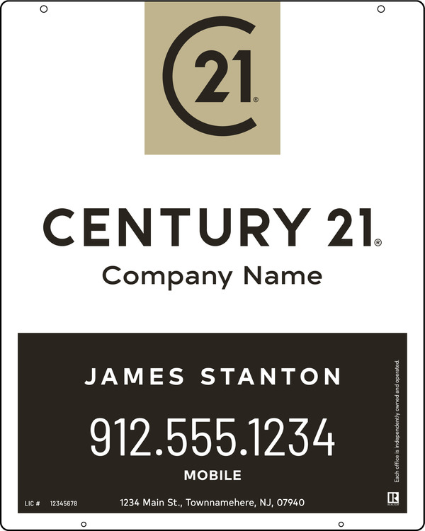 Hanging Agent Sign Panel, 30"H X 24"W, Steel