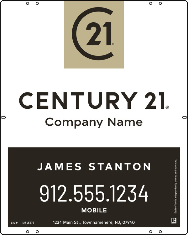 Agent Sign Panel, 30"H X 24"W, 3mm Aluminum Composite