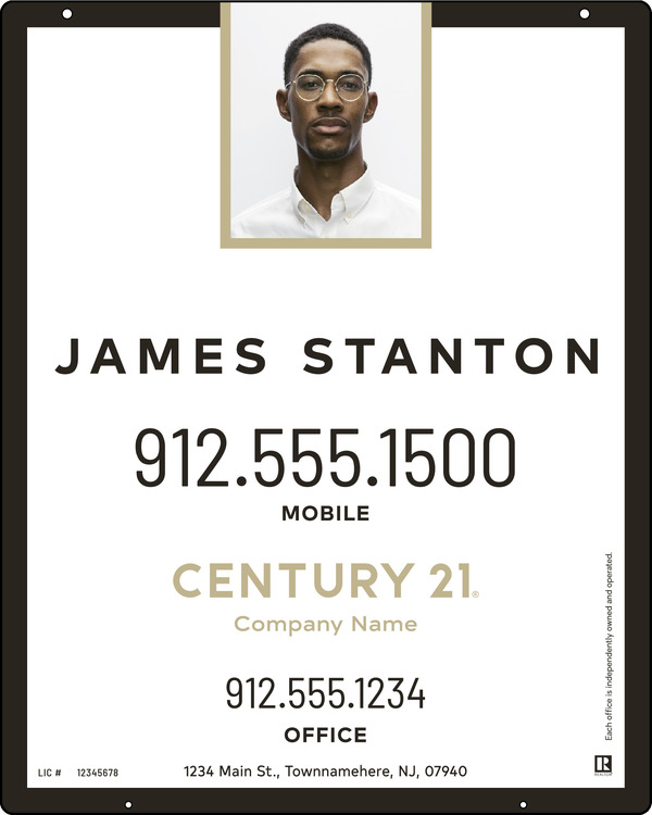 Hanging Agent Photo Centric Sign Panel, 30"H X 24"W, Steel