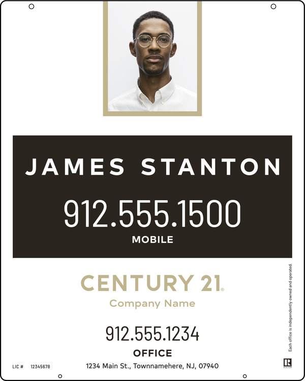 Hanging Agent Photo Centric Sign Panel, 30"H X 24"W, Steel
