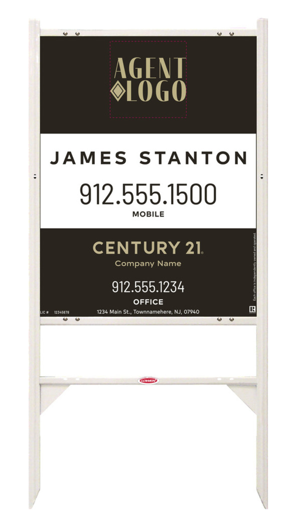 Angle Iron Frame And Agent Logo Centric Sign Panel Unit, 30"H X 24"W