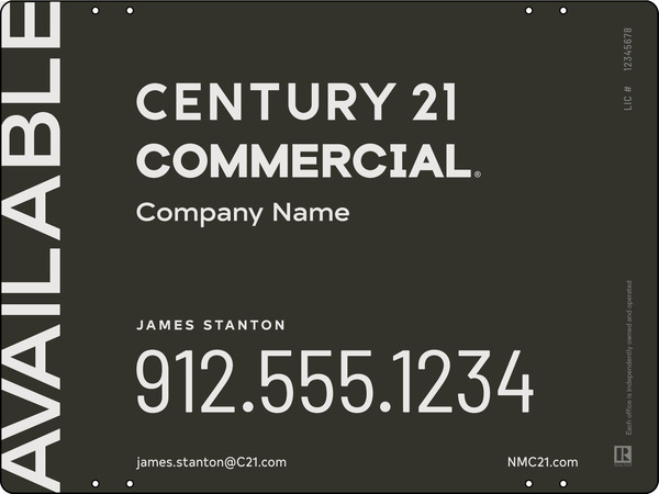 Reflective Commercial Agent Sign Panel, 18"H X 24"W, Steel