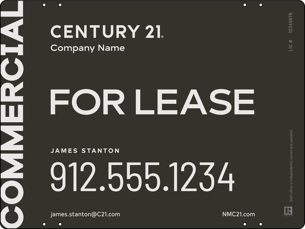 Commercial Agent Sign Panel, 18"H X 24"W, 3mm Aluminum Composite