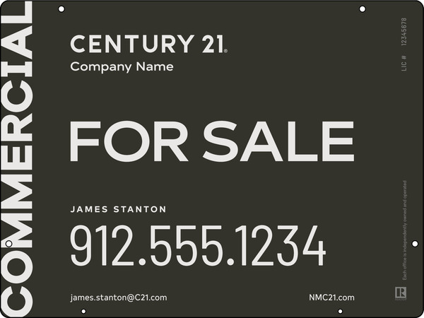 Reflective Commercial Agent Sign Panel, 18"H X 24"W, Steel