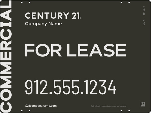 Reflective Commercial Office Sign Panel, 18"H X 24"W, Steel