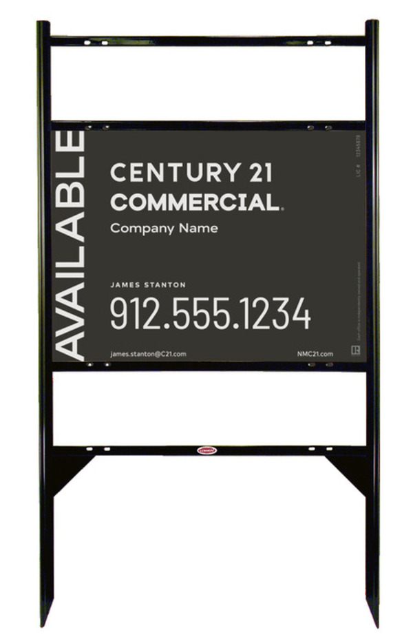 Angle Iron Frame With Two Rider Inserts And Sign Panel Unit, 18"H X 24"W