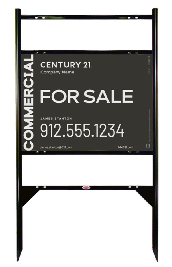 Angle Iron Frame With Two Rider Inserts And Sign Panel Unit, 18"H X 24"W