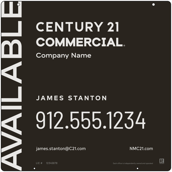 Commercial Agent Hanging Sign Panel, 24"H X 24"W, Aluminum