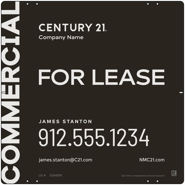 Commercial Agent Sign Panel, 24"H X 24"W, 3mm Aluminum Composite