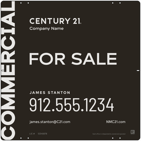 Reflective Commercial Agent Sign Panel, 24"H X 24"W, Steel