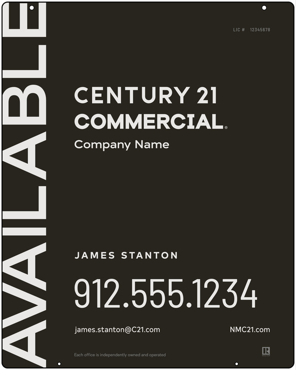 Reflective Commercial Agent Hanging Sign Panel, 30"H X 24"W, 3mm Aluminum Composite