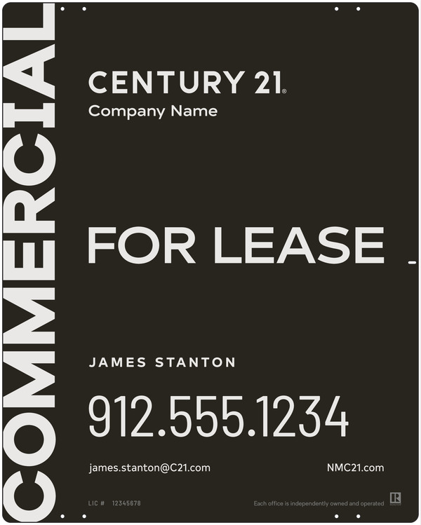 Commercial Agent Sign Panel, 30"H X 24"W, Aluminum